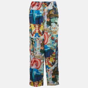 Gcds Multicolour Anime Print Satin Wide Leg Pants Xs